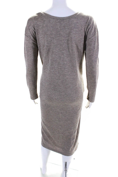 Beauty & Youth Womens Long Sleeved Snap Closure Pajama Dress Light Brown Size S