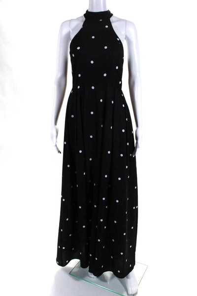 Fame and Partners Womens Polka Dot Wide Leg Jumpsuit Black White Size 0