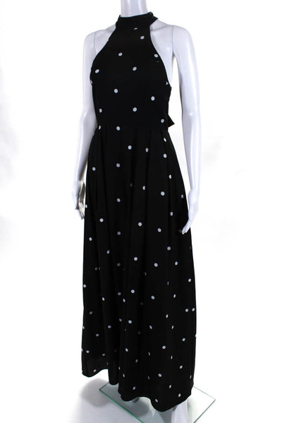Fame and Partners Womens Polka Dot Wide Leg Jumpsuit Black White Size 0