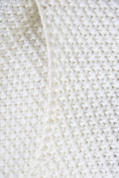 Zara Knit Womens Woven Knit Tank Top White Cotton Blend Size Small