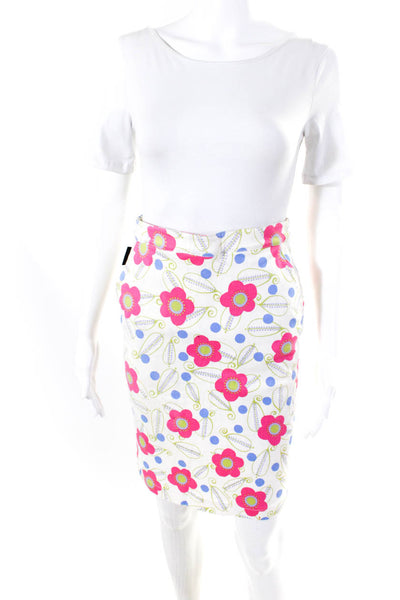 Moschino Jeans Tibi Womens Floral Pencil Skirts White Pink Black Size 4 8 Lot 2