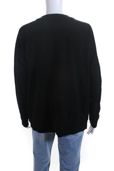 Michael Michael Kors Womens Cotton Blend Lace Up Sweatshirt Black Size L