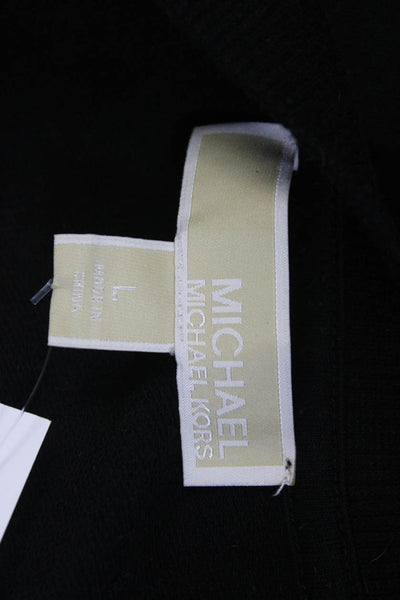 Michael Michael Kors Womens Cotton Blend Lace Up Sweatshirt Black Size L