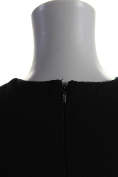 Robert Rodriguez Black Label Womens Back Zip V Neck Sheath Dress Black Size 4