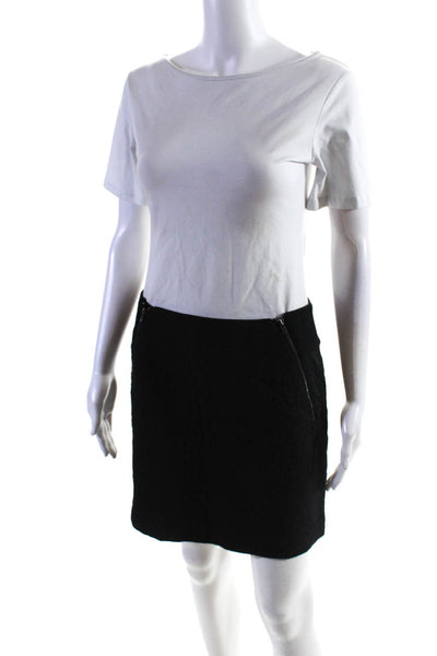 Theory Women's Zip Front Straight Pencil Skirt Black Size 6