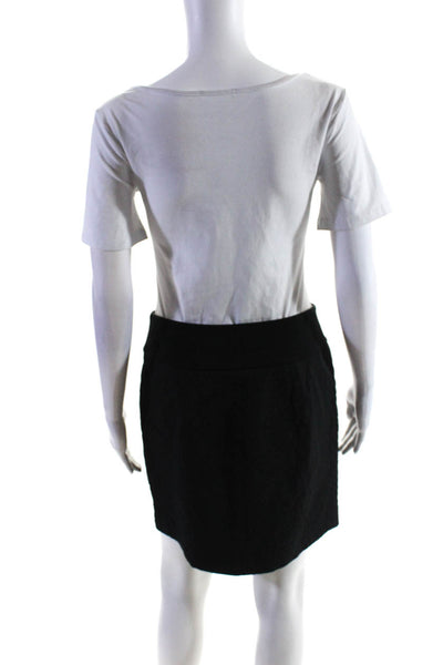 Theory Women's Zip Front Straight Pencil Skirt Black Size 6