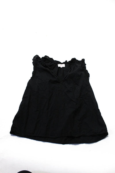 Xirena Sundays Womens Cotton Cap Sleeve Top Button Up Top Black Size M XS Lot 2
