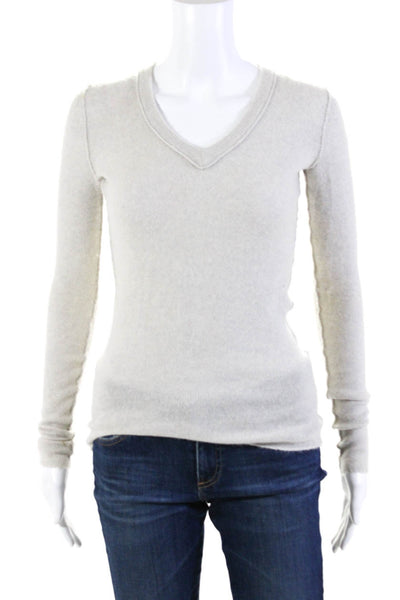 Inhabit Women's Cashmere Blend V Neck Pullover Sweater Gray Size P