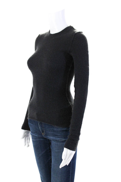 Inhabit Women's Cashmere Long Sleeve Crewneck Pullover Sweater Dark Gray Size P
