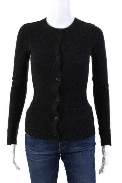 Inhabit Women's Button Down Cashmere Blend Cardigan Sweater Dark Gray Size P
