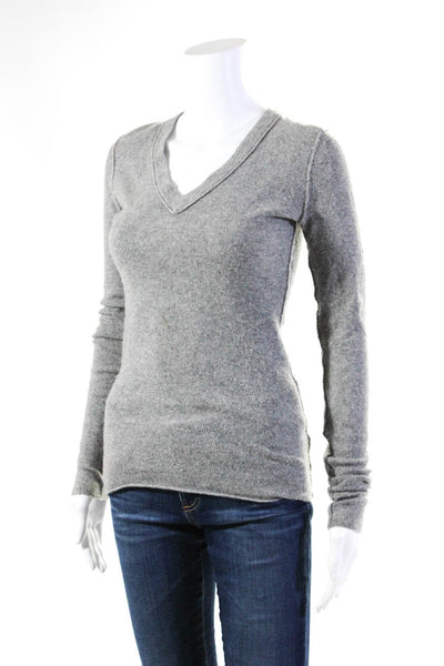 Inhabit Women's Long Sleeve Cashmere V Neck Pullover Sweater Gray Size P