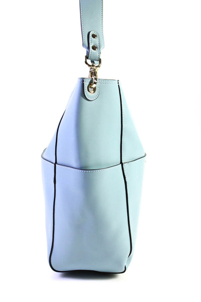 Bostanten Womens Single Strap Snap Top Medium Hobo Handbag Blue Leather