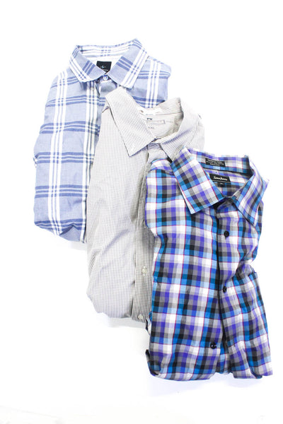 Tailorbyrd Neiman Marcus Mens Cotton Striped Button Tops Blue Size XL 2XL Lot 3