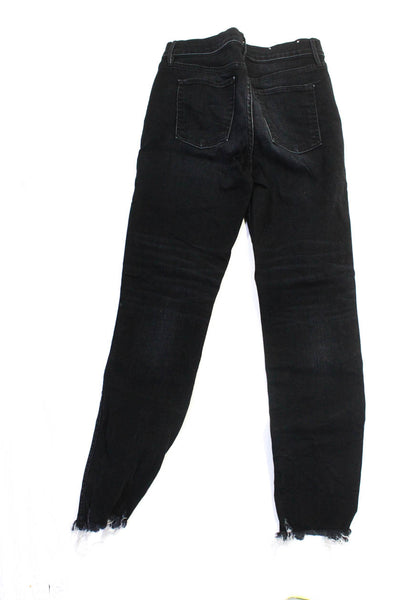 3x1 NYC Womens High Waist Cutoff Ankle Skinny Jeans Pants Black Size 25