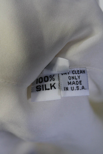 Sophy Curson Women's Off The Shoulder Short Sleeves Silk Blouse Cream Size XL