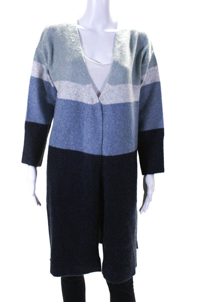 Foil Women's Long Sleeves Bond Together Color Block Cardigan Size S