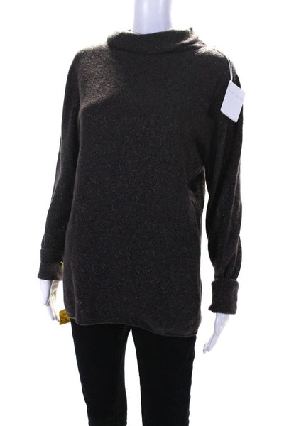 Fabiana Filippi  Women's Turtleneck Long Sleeves Pullover Sweater Brown Size L
