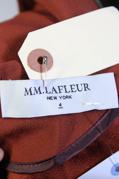 M.M. Lafleur Women's Cap Sleeve Mid Length Pocket Sheath Dress Red Size 4