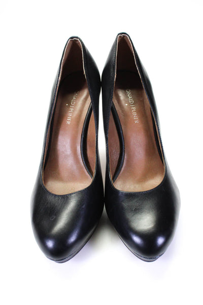 Donald J Pliner Women's High Heel Leather Platform Pumps Black Size 8.5