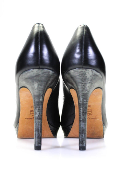 Donald J Pliner Women's High Heel Leather Platform Pumps Black Size 8.5