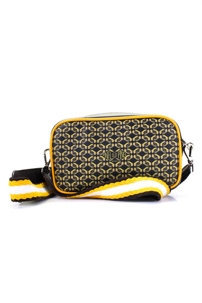 Pinel Et Pinel Womens Clyde Webbing Strap Shoulder Bag Handbag Yellow Brown