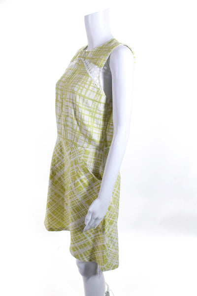 W118 By Walter Baker Womens A Line Dress Lime Green White Size Medium