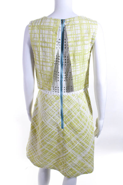 W118 By Walter Baker Womens A Line Dress Lime Green White Size Medium