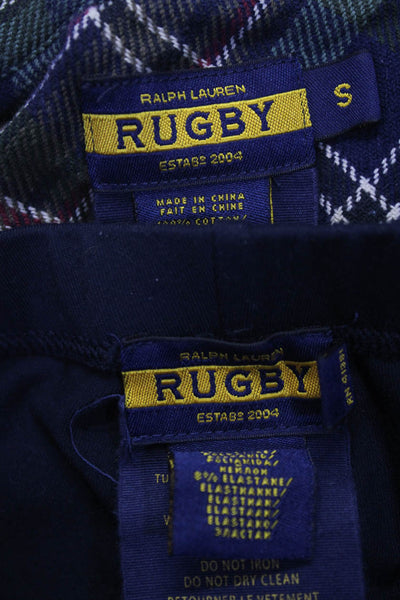 Ralph Lauren Rugby Womens Leggings Shirt Dress Navy Blue Size Small Lot 2