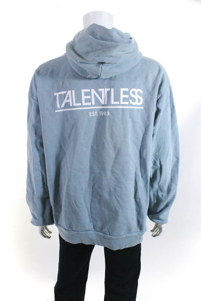 Talentless Men's Hood Long Sleeves Sweatshirt Light Blue Size 2XL