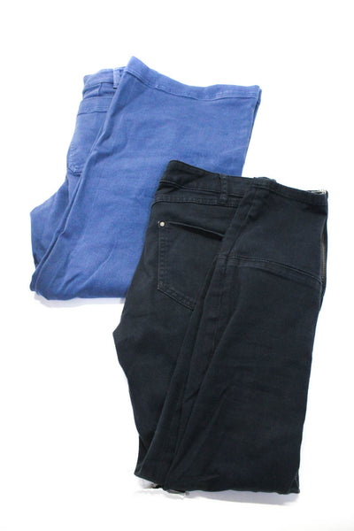 Everlane Club Monaco Womens Buttoned Wide Straight Pants Blue Size 2 00 Lot 2