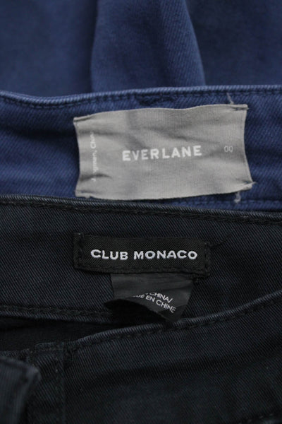 Everlane Club Monaco Womens Buttoned Wide Straight Pants Blue Size 2 00 Lot 2
