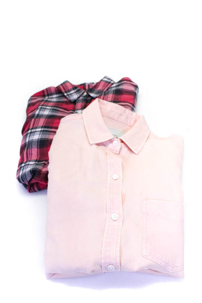 Rails Women's Collar Long Sleeves Button Down Shirt Pink Size XS Lot 2