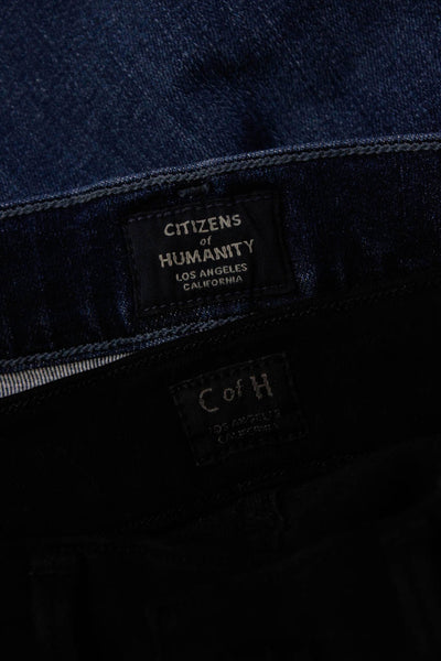Citizens of Humanity Womens High Rise Skinny Jeans Blue Black Size 25 27 Lot 2