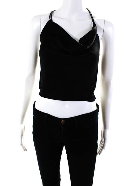 Jay Godfrey Womens Strappy Square Neck Crop Top Black Size 2