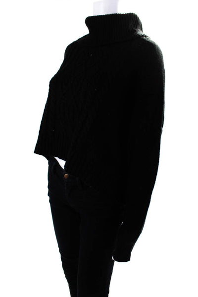 Jack by BB DAKOTA Womens Cable Knit Pullover Turtleneck Sweater Black Size M