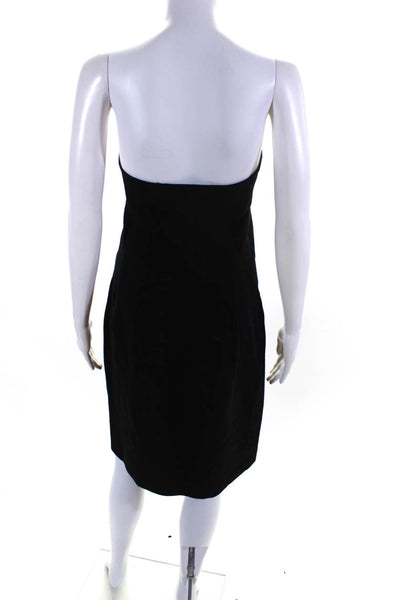 Donna Karan Signature Womens Solid Black Wool Strapless Pencil Dress Size 8