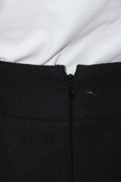 J Crew Womens Wool Back Zipped Slip-On Midi Straight Skirt Black Size 8
