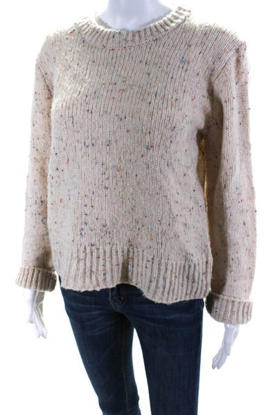 Rails Womens Wool Thick-Knit Long Sleeve Spotted Print Sweater Top Pink Size S