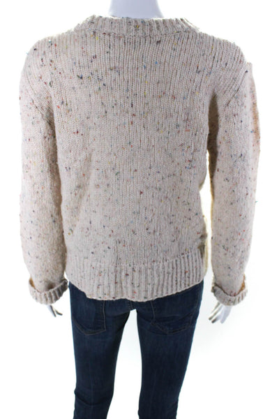 Rails Womens Wool Thick-Knit Long Sleeve Spotted Print Sweater Top Pink Size S