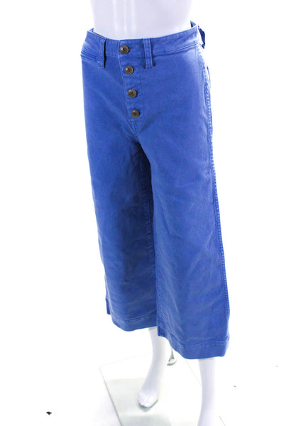 Madewell Women's Button Fly Wide Leg Ankle Pant Blue Size 25