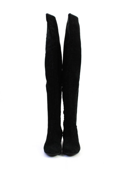 Giuseppe Zanotti Womens Flat Over The Knee Tall Suede Boots Black Size 36 6