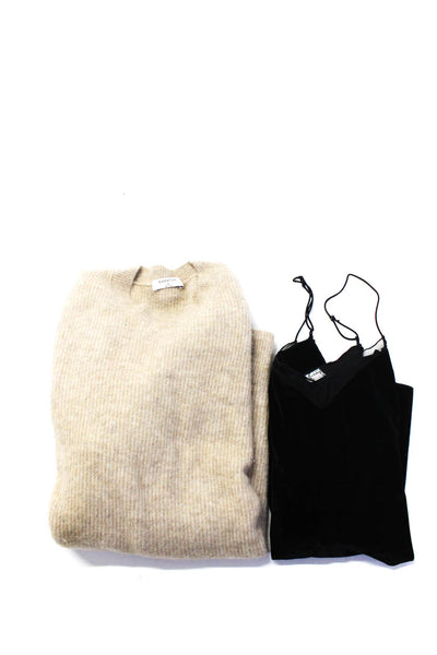 Babaton Free People Womens Sweater Slip Dress Brown Black Small Medium Lot 2
