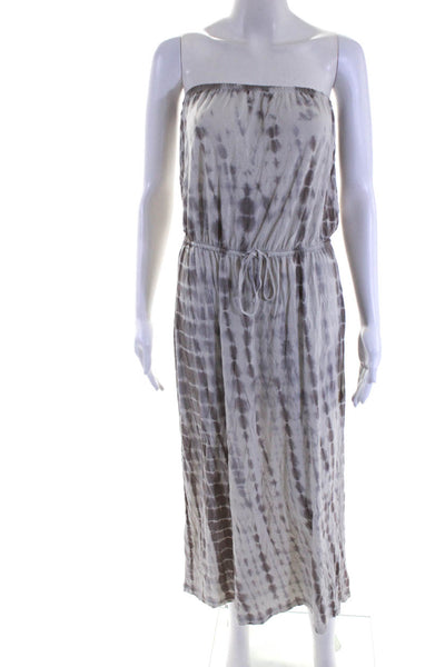 Soft Joie Womens Tie Dye Print Strapless Maxi Dress Gray Size Extra Small