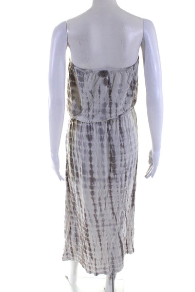 Soft Joie Womens Tie Dye Print Strapless Maxi Dress Gray Size Extra Small