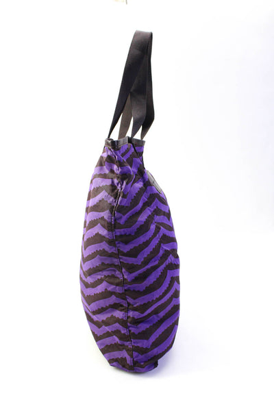 Marc By Marc Jacobs Women's Zebra Print Faux Leather Trim Tote Bag Purple Size M