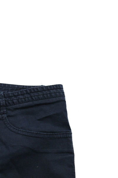 ATM Womens Navy Blue Cotton High Rise Skinny Leg Pants Size 6
