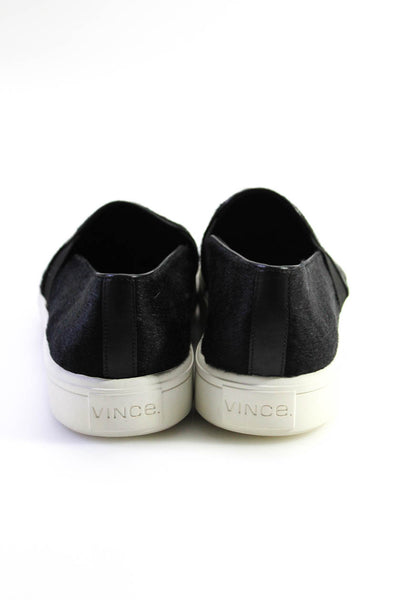Vince Women's Calf Hair Low Top Platform Slip On Shoes Black Size 9