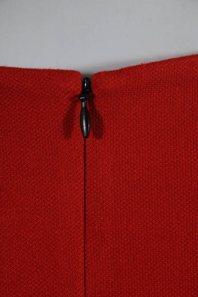 MM. La Fleur Womens Sleeveless Back Zipped Darted Midi Shift Dress Red Size 4