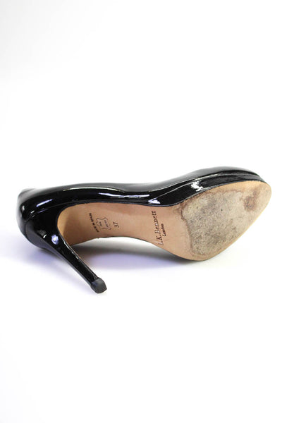 L.K. Bennett Womens Patent Leather Stiletto Heels Pumps Black Size EUR37