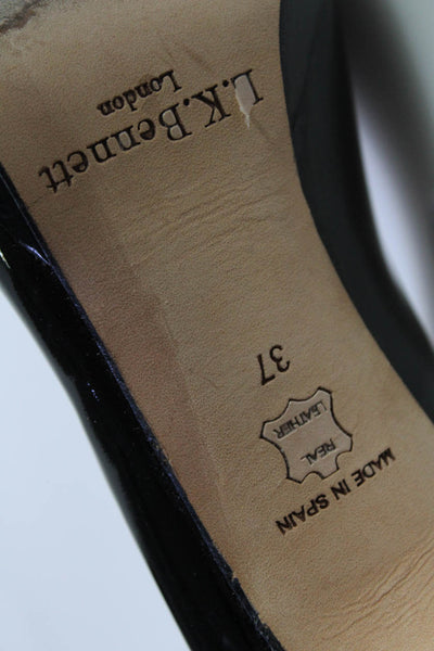 L.K. Bennett Womens Patent Leather Stiletto Heels Pumps Black Size EUR37